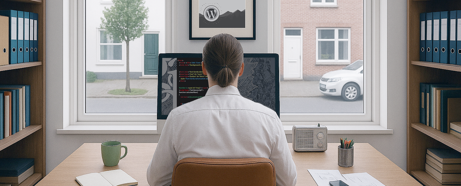 Das Bild zeigt einen modernen, minimalistischen Arbeitsbereich.